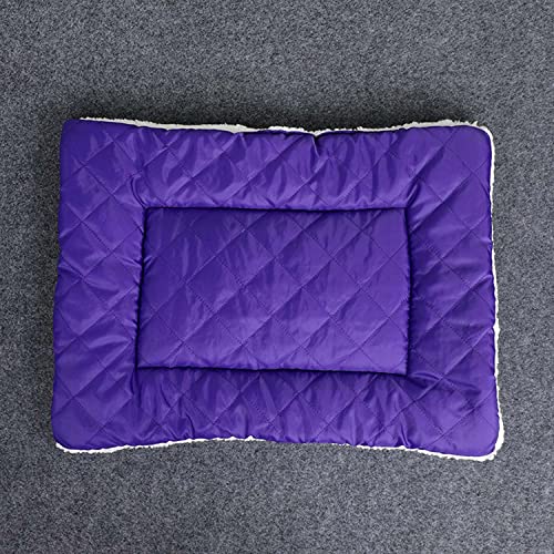 Wendbares Hundebett, weiche Hundekäfig-Pads, warme Matten, waschbare Kissen, Haustierdecke, Kissen für Hunde, tiefer Schlaf, 2XL, 85 x 65 cm, Violett von Dhao