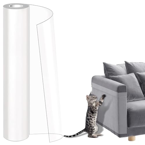 Dhnvcud 43 x 500 cm, transparent, Schutz für Sofa, Katze, Katze, Kratzschutz für Möbel, Tür, Wand, Teppich, Theken (lang) von Dhnvcud