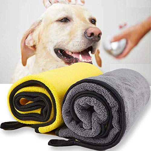 Dhohoo Hundehandtuch Großer Weich Hunde 1 Packungen Bademantel Handtuch Microfiber Schnelltrocknend Warm Haustierhandtuch für Hunde Katzen 100 * 55 cm von Dhohoo