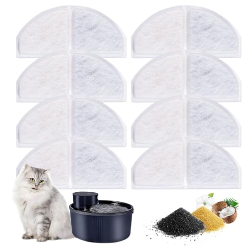 Katzenbrunnen Filter 8 Stück Filter Katzenbrunnen Filter für Katzenbrunnen mit Kohlefilter und Schaumfilter Trinkbrunnen Katzen Ersatzfilter für Dhohoo 2.5L Katzen Trinkbrunnen von Dhohoo