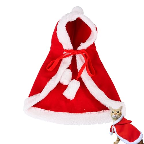 Dhqkqg Haustier Weihnachtskostüm, Rot Weihnachten Haustier Kleidung, Haustier Kostüm Weihnachten Kleidung, Weihnachtskostüm für Katzen Hund, Verstellbarer Umhang, für Kleine Hunde Katzen Haustier(L) von Dhqkqg