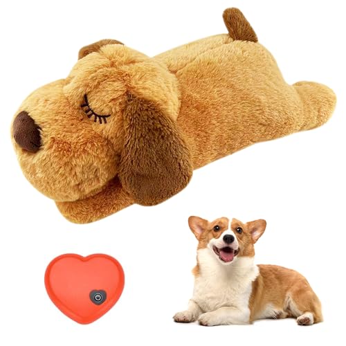 Dhqkqg Puppy Heartbeat Toy, Calming Dog Toy, Puppy Toy with Heartbeat for Separation Anxiety Relief, Soft Plush Sleeping Buddy Behavioral Aid Dog Toy, Dog Toys for Anxiety for Puppy Dog Pet von Dhqkqg