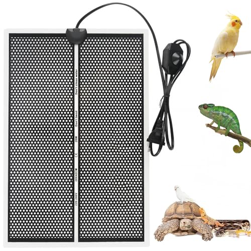 Dhqkqg Terrarium Heizmatte, 20W Einstellbar Wärmematte mit Temperaturregelung, Heizmatte mt Thermostat, Heizmatte Terrarium für Reptilien Schildkröte, Schlangen, Eidechse, Gecko(42 x 28 cm) von Dhqkqg