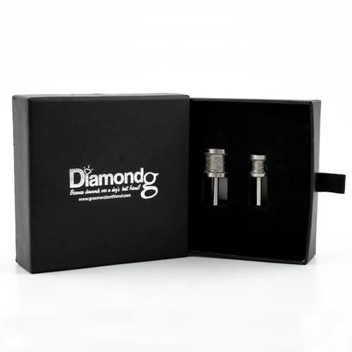 Diamondg - Professionelle Diamant-Nagelschleifer-Bits Hunde – schmerzloser Nagel-Trimmer-Bits zieht nicht an Haaren oder wird heiß – 2 Stück – (1 groß, 1 klein) von Diamondg