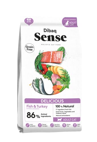 Dibaq Sense Cat Delicius - Natürliches und getreidefreies Fisch- und Truthahnfutter für Erwachsene Katzen, 6 kg von Dibaq Sense