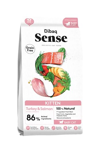 Dibaq Sense Cat Kitten: Natürliches und getreidefreies Truthahn- und Lachsfutter, Katzenfutter für Kätzchen, 1,5 kg von Dibaq Sense