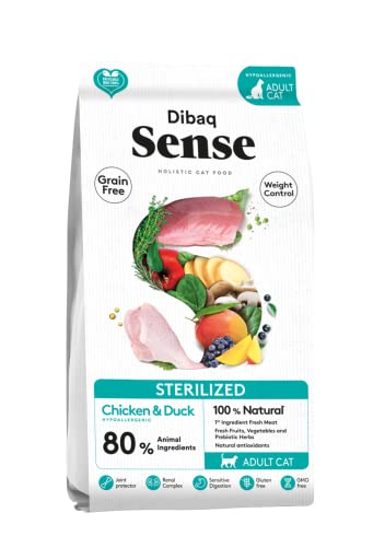 Dibaq Sense Cat Sterilized – Hühnerfleisch und Truthahn, speziell für sterilisierte Katzen, 100 % natürlich und ohne Getreide, 1,5 kg von Dibaq Sense