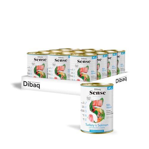 Dibaq Sense Grain Free Nassfutter mit Lachs und Truthahn für Welpen, Welpen, getreidefrei, 380 g, 12 Stück von Dibaq Sense