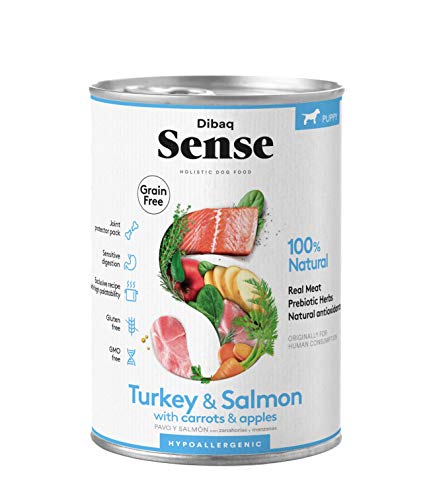 Dibaq Sense Grain Free Nassfutter mit Lachs und Truthahn für Welpen, Welpen, getreidefrei, 380 g, 12 Stück von Dibaq Sense