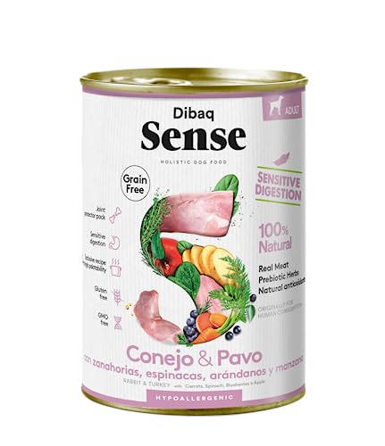 Dibaq Sense Grain Free: Kaninchen & Truthahn Trockenfutter ohne Getreide, Vollfutter für Hunde, 380 g, 12 Stück von Dibaq Sense