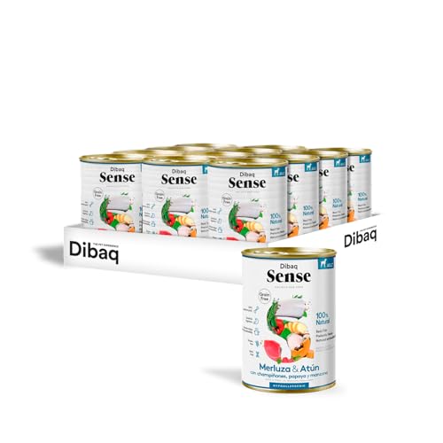 Dibaq Sense Grain Free Nassfutter Lachs, 100 % natürlich, getreidefrei, 380 g, 12 Stück (380 g, Seehecht und Thunfisch) von Dibaq Sense