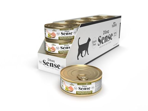 Dibaq Sense Cat Nassfutter für Katzen, sterilisiert, Iberisches Schwein mit Oliven, getreidefrei, 70 g x 12 Stück von Dibaq