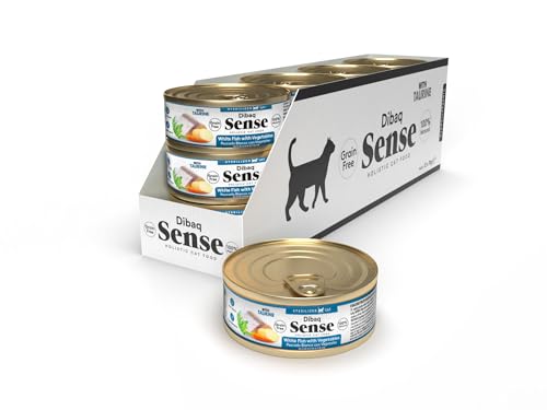 Dibaq Sense Cat Katzenfutter Nassfutter, sterilisiert, weißer Fisch, getreidefrei, 70 g, 12 Stück von Dibaq