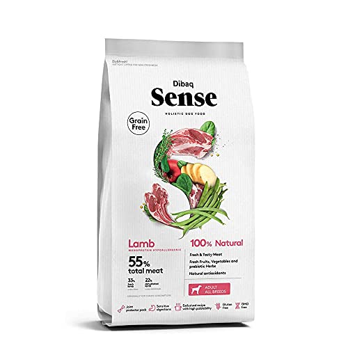 Dibaq Sense Grain Free - Monoprotein-Lammfutter für Erwachsene Hunde - 100% natürlich und getreidefrei - 2 kg von Dibaq