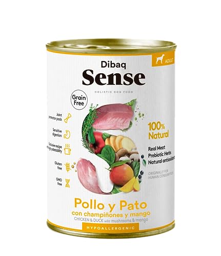 Dibaq Sense Grain Free Nassfutter Huhn und Ente für Hunde, getreidefrei, 380 g, 12 Stück von Dibaq