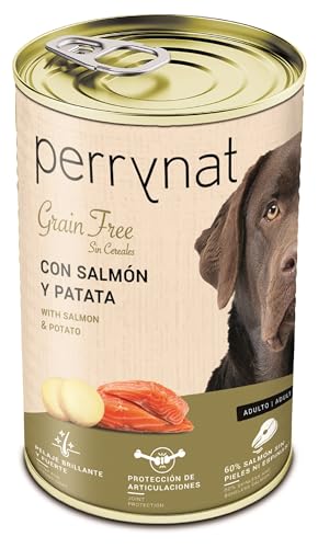 Perrynat Grain Free Nassfutter für Hunde, Lachs und Kartoffeln, getreidefrei, 12er Pack (12 x 400 g) von Dibaq