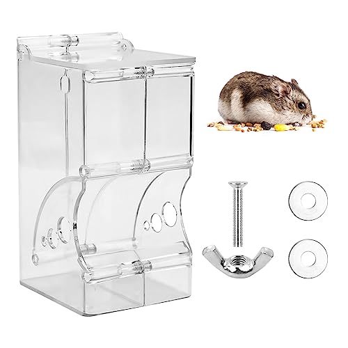 Dibotell Hamster Futterspender, Automatischer Hamster Futterspender, 300 ml Acryl Hamsterfutterautomat, transparent Tierfutterspender für Hamster Mini Igel Meerschweinchen Chinchilla Vögel von Dibotell