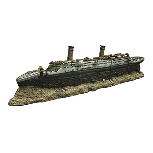 Dickly Aquarium Aquarium Medium Titanic Shipwreck Ship Ornament Decor Shelter von Dickly