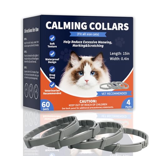 Didakay Beruhigendes Halsband für Katzen, beruhigende Pheromone, Indoor- und Outdoor-Aktivitäten, natürlicher Duft, verstellbare Passform für Kätzchen bis große Katzen, lindert Stress, beruhigende von Didakay