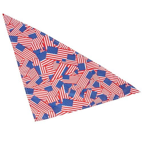 Didiseaon Bandana-Hund Mit Amerikanischer Flagge Hundehalsband Zum Hundehalsband Mit Amerikanischer Flagge 4. Juli Hundehalstuch Patriotisches Haustier-Bandana Dreieck Kätzchen Polyester von Didiseaon