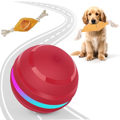 Diealles Shine Interaktives Hundespielzeug, Hundespielzeug Ball Mit 2 Modi, Spielzeug Für Hunde Gegen Langeweile, Hundeball Elektrisch USB Aufladbar, Selbstrollender Ball Für Kleine Hunde von Diealles Shine