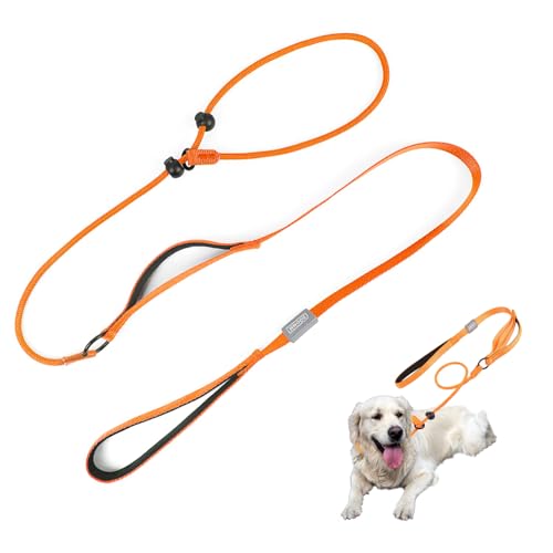 Retrieverleine für Hunde, Hundeleine mit bequemem Griff, verstellbares Halsband, Anti-Ziehen, Anti-Ersticken, Nylon-Trainingsseil, stark, stabil, für Outdoor-Welpen, kleine, mittelgroße und große von Difistik