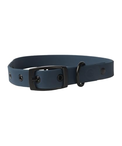 Diggs Verstellbares Schnallenhalsband für Hunde, bequemes Halsband, Nylongurt, Metallbeschläge, geruchsresistent, leicht zu reinigen, stilvolles Design (klein, marineblau) von Diggs