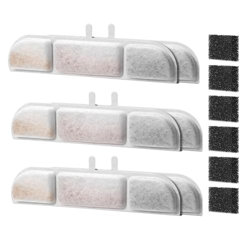 Diggtor 6er-Pack Filter- und Schwamm-Set für 84 Unzen Kabellosen Haustier-Trinkbrunnen, Katzen- und Hundetrinkbrunnen-Filter von Diggtor