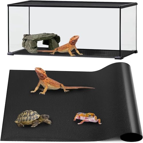 Diheohg Reptilienmatte, Terrarium-Substrat-Einlage für Leopardgecko, Schlange, Schildkröte, Reptilienboden, 45,7 X 182,9 cm, Schwarz von Diheohg