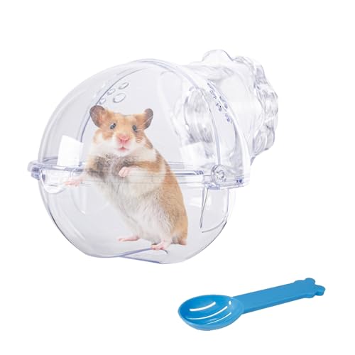 DiiWmme Hamster-Badezimmer, transparentes Hamster-Sand-Badezimmer-Set mit Sandschaufel, waschbar, Hamstertoilette, kleine Haustiere, Badewanne, Käfigzubehör für Meerschweinchen, Zwerghamster, von DiiWmme