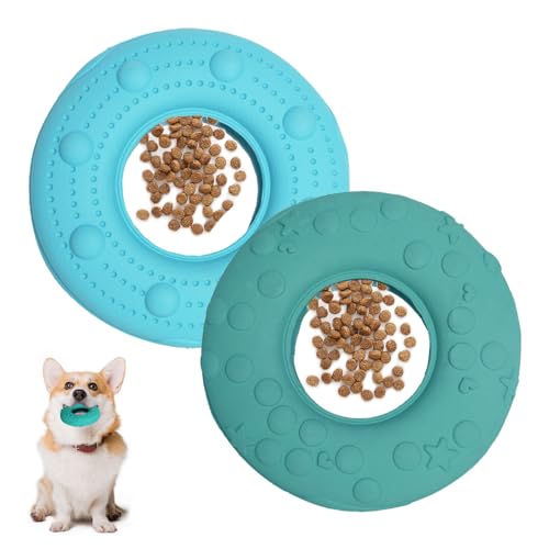 DiiWmme Kauspielzeug für Hunde, unzerstörbar, 2-in-1, Hundespielzeug in Donut-Form, Hundespielzeug gegen Langeweile und Zahnen, Naturkautschuk, Hundespielzeug für kleine, mittelgroße Hunde, Welpen, von DiiWmme