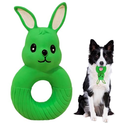 DiiWmme Quietschendes Hundespielzeug, Welpenspielzeug, Latex-Gummi, interaktives Kauspielzeug, Zahnreinigung, Haustierspielzeug, Cartoon-Tierspielzeug, interaktives Welpenspielzeug (grün) von DiiWmme