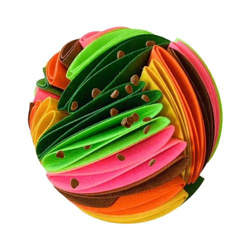 DiiWmme Schnüffelball für Hunde, 15 cm, interaktives Hundespielzeug, Ball, weicher Leckerli-Ball, Gehirnstimulierendes Puzzle-Spielzeug, Schnüffelmatte für kleine, mittelgroße Hunde, Haustiere (bunt von DiiWmme