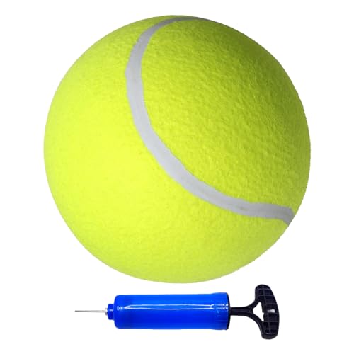 DiiWmme Tennisball für Hunde, 24,1 cm, übergroßer Tennisball für Erwachsene und Kinder, lustiger Gummi-Tennisball mit Luftpumpe, Nadel, großes Kauspielzeug für Haustierspielzeug, drinnen und draußen, von DiiWmme