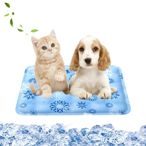 Kühlmatte für Hunde, Hunde-Kühlmatten, ungiftiges Gel, selbstkühlendes Pad, Haustier-Kühlmatte, langlebiges Kühlkissen, Bett für Haustiere, Hunde, Katzen im heißen Sommer, 30 x 40 cm, Blau von DiiWmme