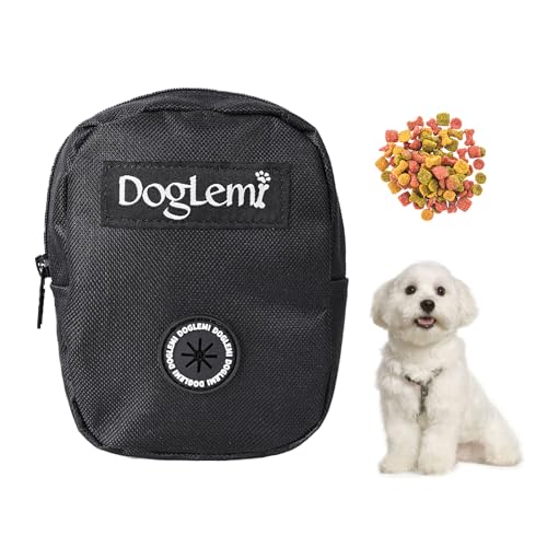 Leckerlibeutel für Hunde, Welpen-Leckerli-Tasche, Crossbody-Tasche, strapazierfähige Leckerli-Tasche für Hundetraining, Hundekotbeutel, Spender, tragbar, wasserdicht, für Hundeleckerli, Schwarz von DiiWmme