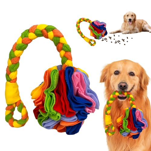 Schnüffelball für Hunde,Hundeschnüffelball interaktives Hundespielzeug für Langeweile Haustier Snuffle Ball Toy Hund Puzzle Spielzeug für Kleine und Mittelgroße Hunde(Bunt 1) von DiiWmme