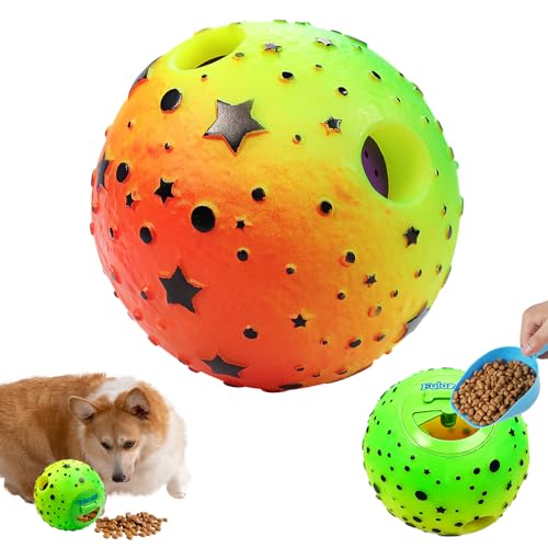 Dikeiuta Hundebälle Leckerli-Spender Quietschbälle für Hunde Giggle Ball für Hunde Langlebiger Hundeball für Langeweile Training Zahnreinigung von Dikeiuta