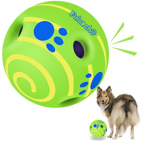 Dikeiuta Hundespielzeug, Ball für Hunde, 15 cm, interaktives Hundespielzeug, quietschender Hundeball, Spielzeug gegen Langeweile, für drinnen und draußen von Dikeiuta