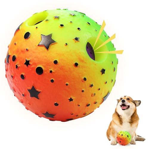 Dikeiuta Hundespielzeug, Kicherball für Hunde, 10 cm, interaktives Hundespielzeug, quietschender Hundeball, Spielzeug gegen Langeweile, für drinnen und draußen von Dikeiuta