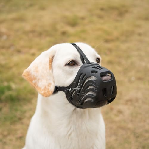 Diketone Maulkorb für Hunde，Für Kleine, Mittlere und Große Hunde，Material Silikon，Verhindert Das Beißen, Kauen Und Bellen (Schwarz, L) von Diketone