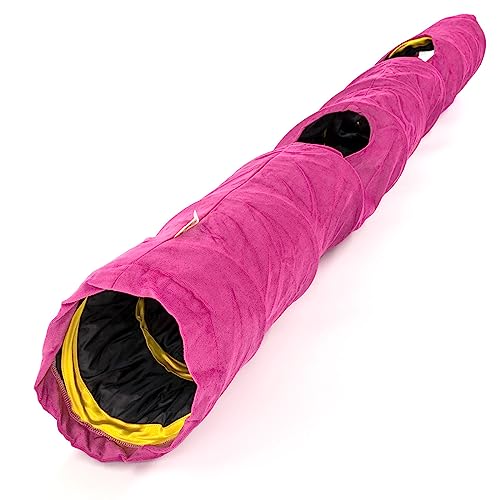 Dilekita - Samtstoff – faltbar/zusammenklappbar – 140 x 21 cm Katzentunnel (Rosa) von Dilekita