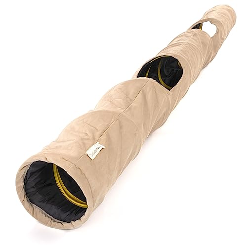 Dilekita - Samtstoff – faltbar/zusammenklappbar – 140 x 21 cm Katzentunnel (beige) von Dilekita