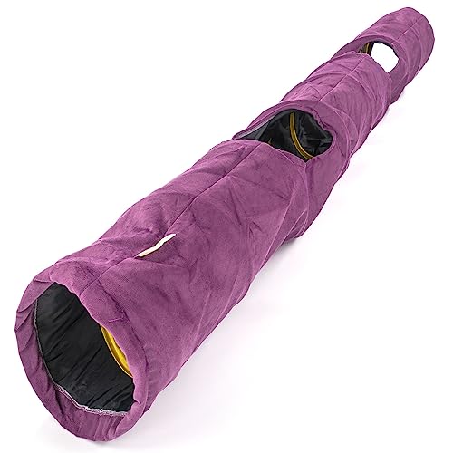 Dilekita - Samtstoff – faltbar/zusammenklappbar – 140 x 21 cm Katzentunnel (lila) von Dilekita