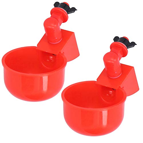 Chicken Water Cup 2Pcs Automatic Plastic Chicken Drinker Cups for Livestock Chicken Hen Duck Bird mit hochwertigem Kunststoff von Dilwe