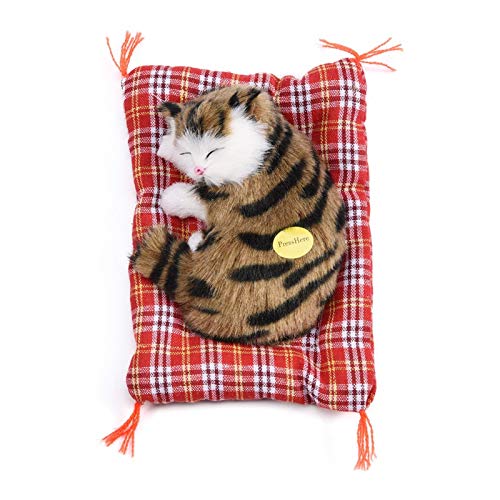 Dilwe Simulation Stuffed Cat Toy, 4Typen Simulation Plüsch Cat Plüsch Sound Toy Home Decoration- für Kinder(Schwarz + Braun) von Dilwe