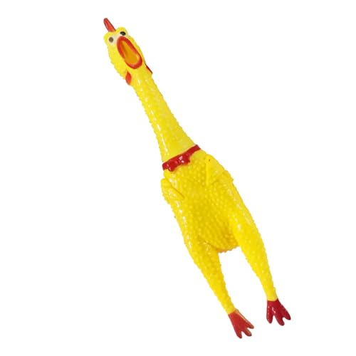 Schreiendes Huhn-Spielzeug aus Gummi, Lustiges Huhn-Quietsch-Entlüftungs-Hühnerspielzeug für Hunde Erwachsene L (L (für Taille 85 cm/33,5 Zoll)) Klangspielzeug von Dilwe