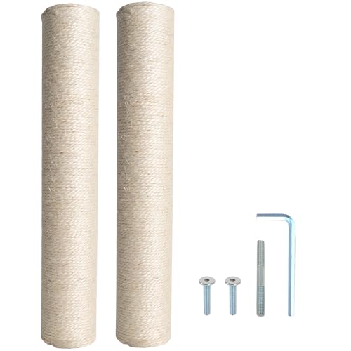 Dimaka Ersatzstange für Katzenkratzbaum, Karton und Sisal (Beige, 2 Stämme, 40 cm) von Dimaka