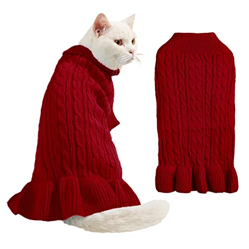 Hundepullover, Katzenpullover, Haustierpullover, Kleid für kleine, mittelgroße Hunde oder Katzen, Katzenkleidung, warme Winter-Kätzchen-Kleidung, Outfits in der kalten Jahreszeit von Dimerryi