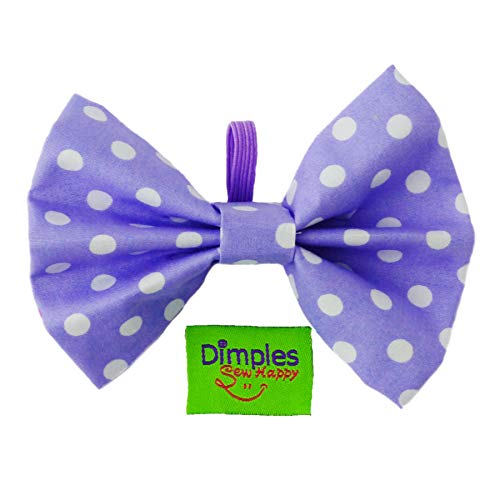 Dimples Hundefliege Lila gepunktet - Hundehalsband Fliege für kleine, mittlere und große Hunde - Hunde Halsschleife -Hundebesitzer Geschenk – Foto Requisite für Parties und Hochzeiten mit Hund von Dimples - Sew Happy